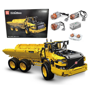 KIT DE BLOCOS DE MONTAR CAMINHÃO BASCULANTE COM CONTROLE REMOTO E BLUETOOTH DUMP TRUCK 1930 PEÇAS MOULD KING 17010